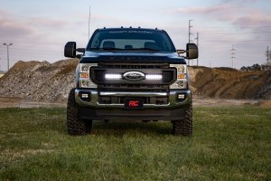 Ford F-250 Super Duty LED Light Kit - Grille Mount - Rough Country - Slimline - Black - '20-'22
